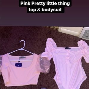 Pink PLT top and bodysuit